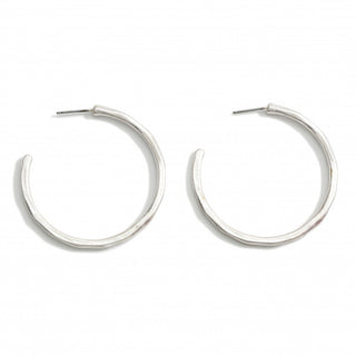 hammered metal hoop earrings