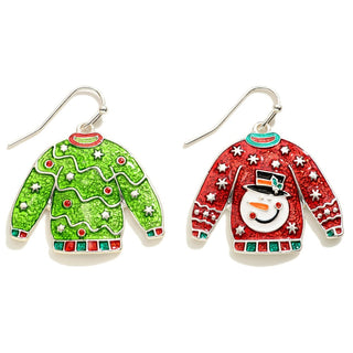 ugly christmas sweater earrings