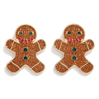 rhinestone gingerbread earrings