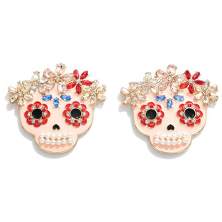 sugar skull stud earrings - assorted