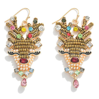reindeer drop earrings