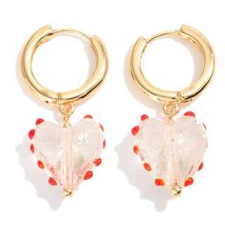 heart huggie hoop earring
