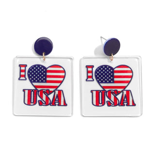 i love usa americana drop earrings