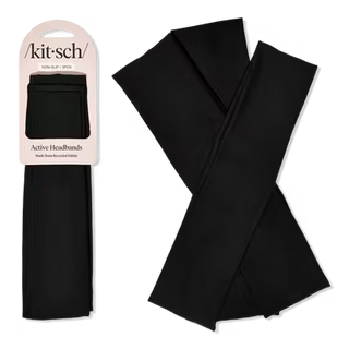 recycled active headbands 3 pc set- black
