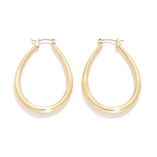 tapered hollow coated brass hoop earrings