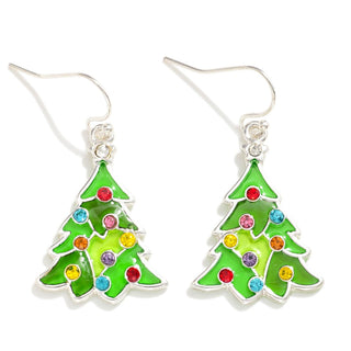 translucent christmas tree drop earrings