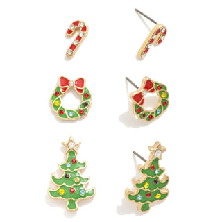 christmas stud earring collection - assorted