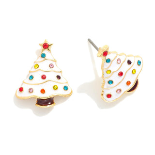 christmas tree stud earrings - assorted