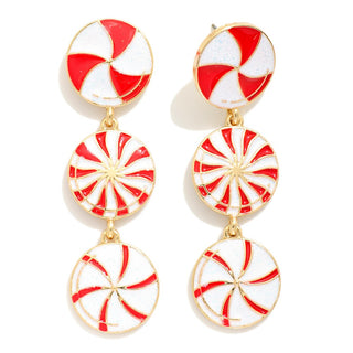 christmas candy post drop earrings