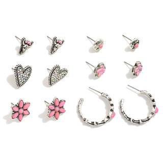 western stud & hoop earrings - assorted