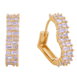 cubic zirconia heart hoop earrings - assorted