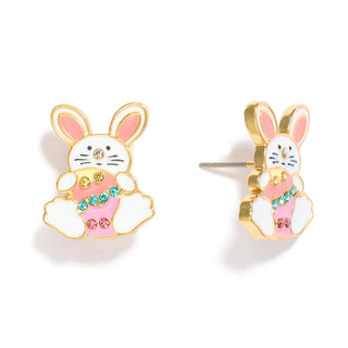 enamel easter bunny stud earrings