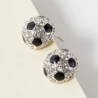soccer ball pave earrings