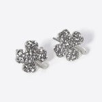 st. patrick's day pave rhinestone music note stud earrings