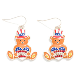 americana bear drop earrings