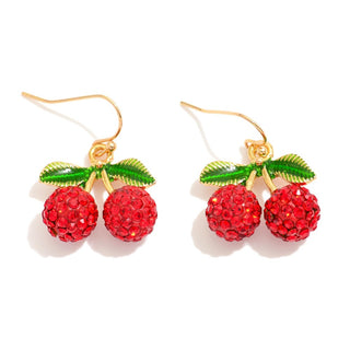 cherries drop earrings