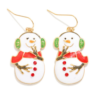 snowman drop earrings
