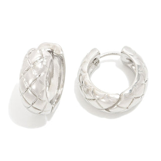 quilted huggie hoop earring