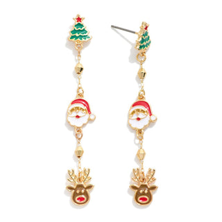festive christmas post drop earrings