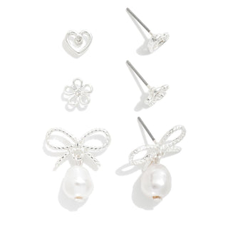 metal tone stud earrings - assorted