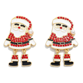 santa claus earrings with dangle accent