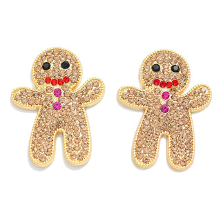 rhinestone gingerbread earrings