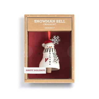 snowflake snowman red heart mini bell