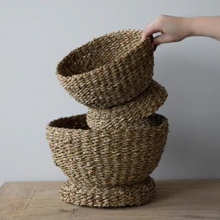 woven seagrass bowl - assorted