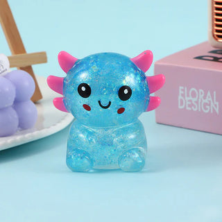 cartoon sequin axolotl stress squeeze toy - assorted