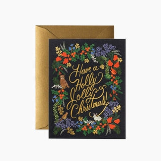 holly jolly christmas card