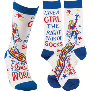 she will conquer the world socks