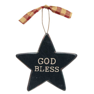 patriotic words star ornaments - assorted