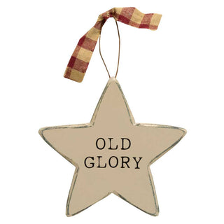 patriotic words star ornaments - assorted