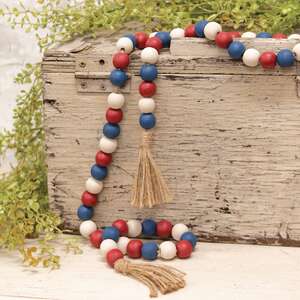 patriotic wood beaded garland