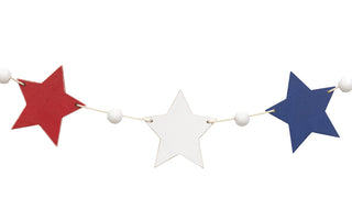 wooden americana stars & beads mini garland