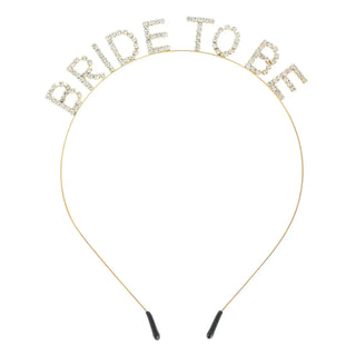 rhinestone 'bride to be' text headband