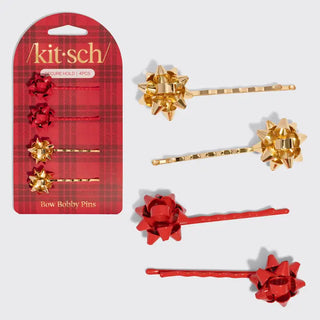 metal gift bow bobby pins 4 pc set