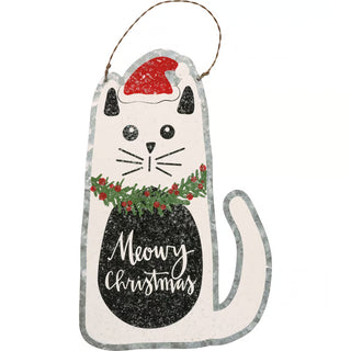 meowry christmas metal ornament