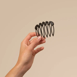 recycled plastic french hair combs, 2 pc set -black