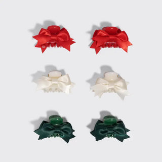 holiday bow claw clips - assorted
