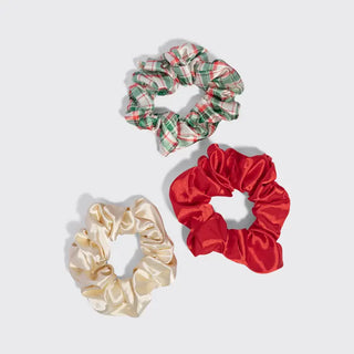 holiday scrunchies 3 pc set - multi colored