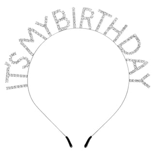 rhinestone 'it's my birthday' text headband