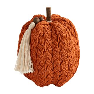 orange braided rope pumpkin sitter