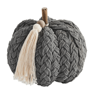 grey braided rope pumpkin sitter