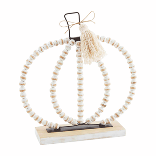 large beaded pumpkin sitter