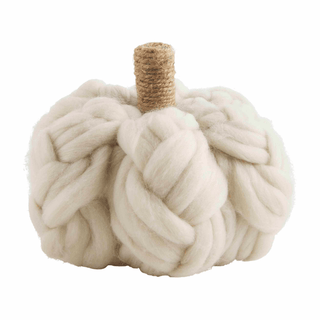 cream chunky pumpkin sitter