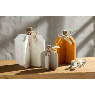 wood pumpkin decor - assorted