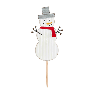 snowman tin christmas yard stake