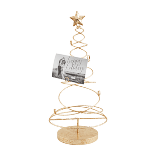 gold light-up tree card holder