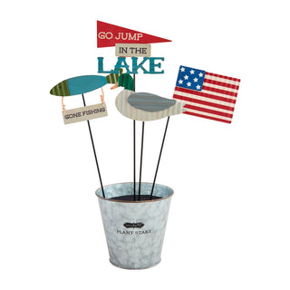 lake retreat tin stakes  - assorted